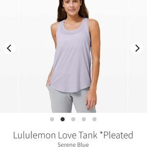 SOLD*Lululemon love tank pleated, size 4